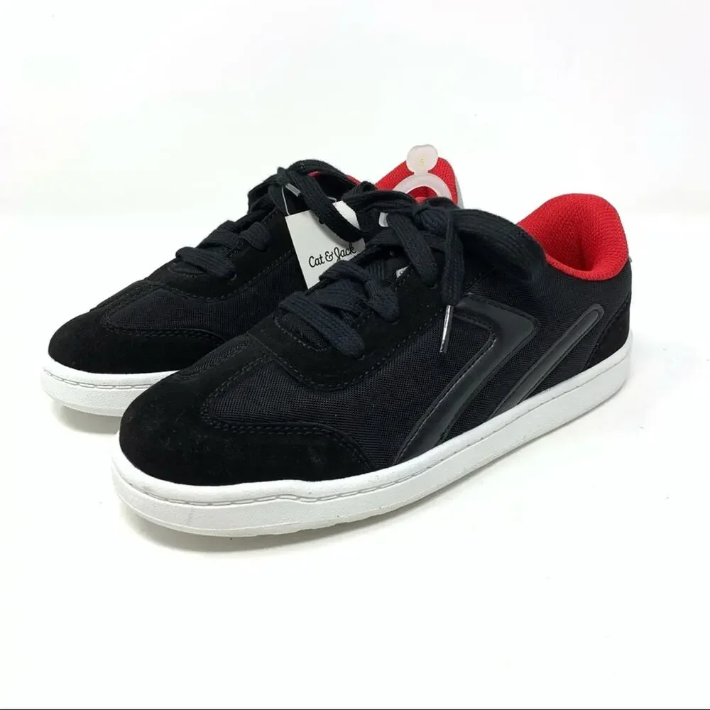 Cat & Jack Boys Sneakers Black‎ Red Cannon Size 5